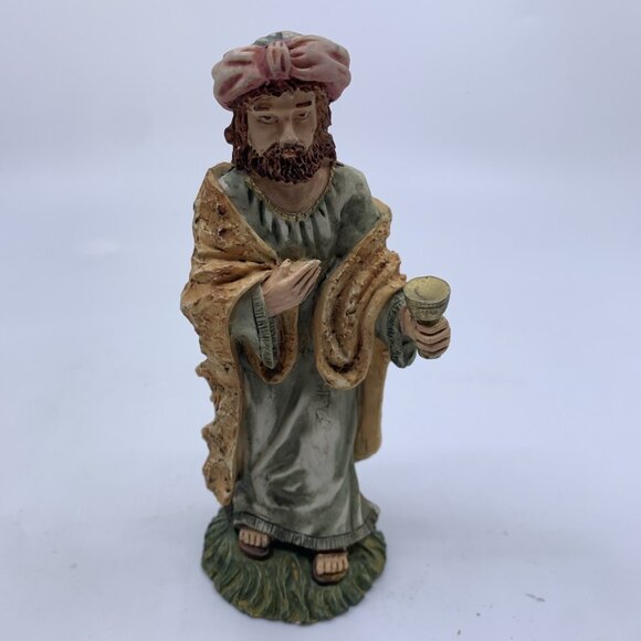 Vintage Nativity Set Mary Joseph Baby Jesus in Manger 3 Wise Men 6 Figures 6" - Picture 5 of 11